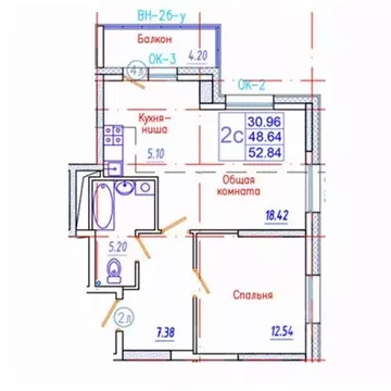 2-к кв. Саха (Якутия), Якутск Приипподромный кв-л,  (52.84 м)