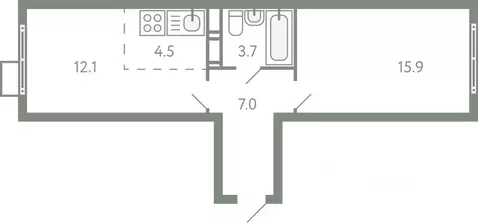 2-к кв. Московская область, Ленинский городской округ, Молоково пгт ...