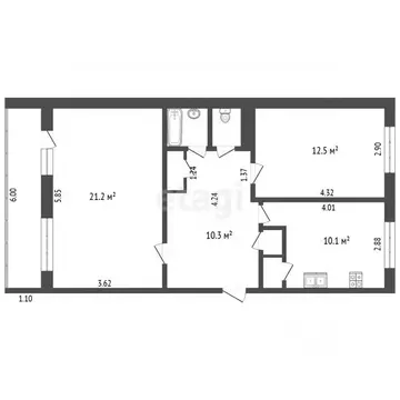 2-к кв. Татарстан, Тукаевский район, Яна-Булякское с/пос, д. Яна-Буляк ...