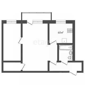 2-к кв. Челябинская область, Челябинск ул. 60-летия Октября, 40 (44.6 ...