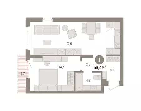 1-комнатная квартира: Екатеринбург, жилой район Сортировочный, ...