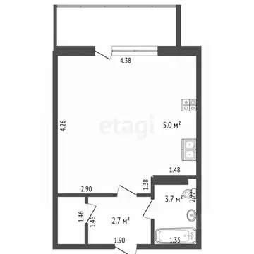 Студия Челябинская область, Челябинск ул. Конструктора Духова, 1 (24.6 ...