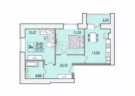 2-к кв. Костромская область, Кострома пос. Октябрьский, ул. ...