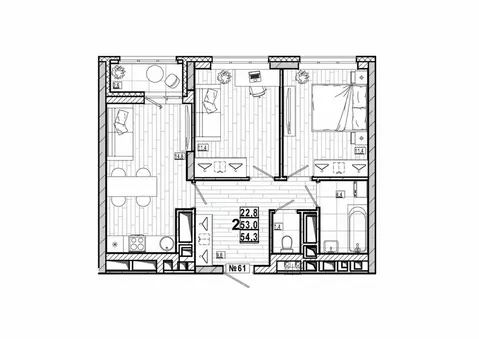 2-к кв. Нижегородская область, Дзержинск ул. Маяковского, 35Б (54.3 м)