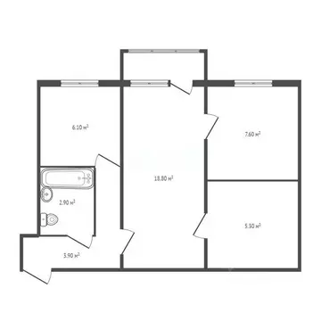 3-к кв. Брянская область, Брянск Клинцовская ул., 57 (45.4 м)