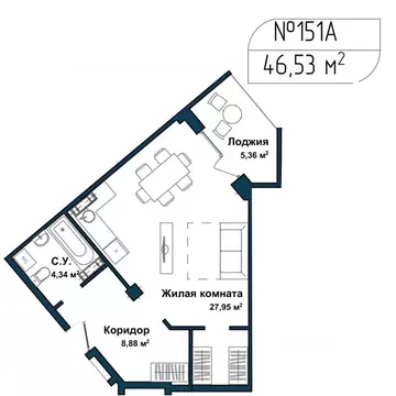 1-к кв. Севастополь ул. Летчиков, 10к4 (45.5 м)