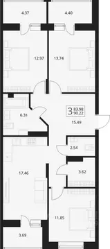 3-к кв. Брянская область, Брянский район, Снежское с/пос, пос. Путевка ...