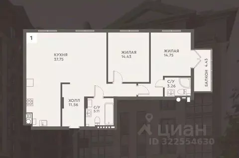 2-к кв. Калининградская область, Гурьевск Советская ул., 5 (49.75 м)