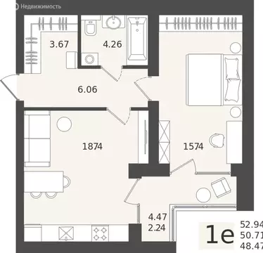 Квартира-студия: Калининградская область, Пионерский (50.71 м)