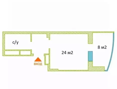 Студия Тюменская область, Тюмень ул. Мельникайте, 2к11 (24.0 м)