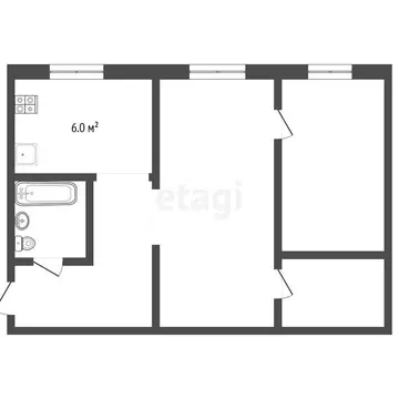 2-комнатная квартира: Раменское, Десантная улица, 22 (44 м)