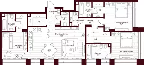3-к кв. Москва ул. Серпуховский Вал, 7 (111.2 м)
