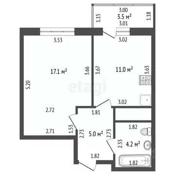 1-к кв. Башкортостан, Стерлитамак просп. Октября, 38 (37.3 м)