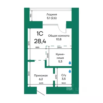 1-к кв. Алтайский край, Барнаул Просторная ул., 390к2 (28.4 м)