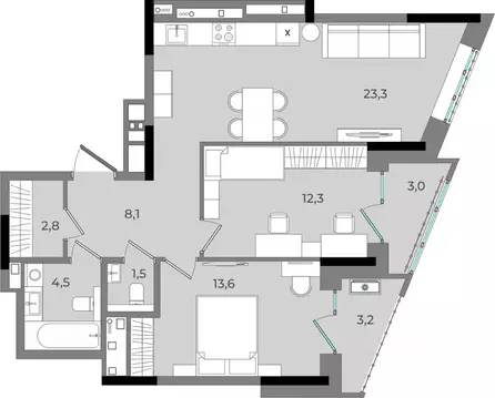 2-к кв. Удмуртия, Ижевск Северо-Западный жилрайон, 2-й мкр, Новый ...