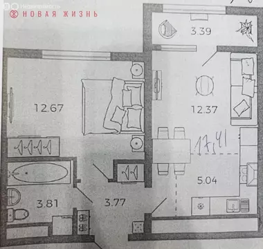 1-комнатная квартира: Придорожный, микрорайон Южный Город, квартал ...
