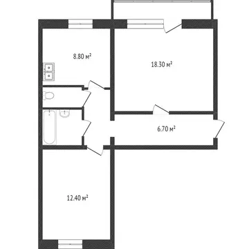 2-комнатная квартира: Златоуст, улица имени М.С. Урицкого, 30 (54 м)