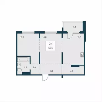 2-к кв. Новосибирская область, Новосибирск На Игарской кв-л,  (58.5 м)