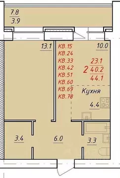 2-к кв. Алтайский край, Новоалтайск Индустриальная ул., 18А (44.1 м)