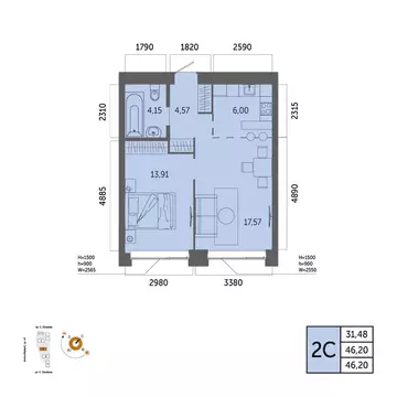 2-к кв. Башкортостан, Уфа Зеленая Роща жилрайон, Урбаника жилой ...