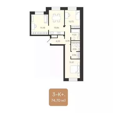 3-к кв. Ямало-Ненецкий АО, Новый Уренгой Уютный мкр, 3/1 (74.7 м)