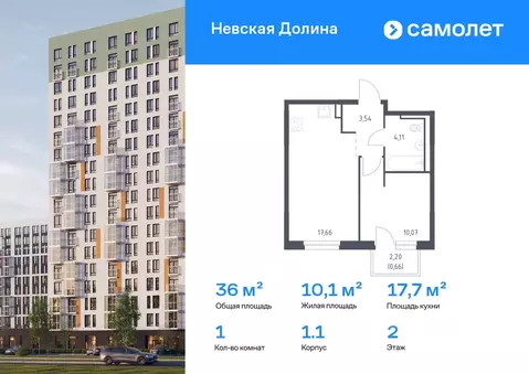 1-к кв. Ленинградская область, Всеволожский район, Свердловское ...