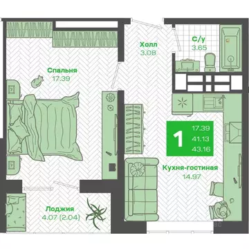 1-к кв. Приморский край, Владивосток Зеленый Бульвар 2 жилой комплекс ...