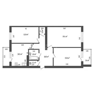 3-комнатная квартира: Севастополь, Античный проспект, 8 (75.9 м)