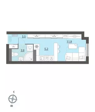 Квартира-студия: Екатеринбург, жилой район Центральный, жилой комплекс ...