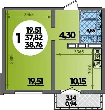1-к кв. Краснодарский край, Новороссийск Город у Моря жилой комплекс ...