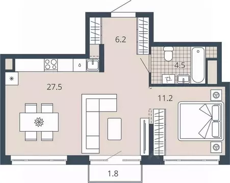 1-к кв. Пензенская область, Пенза Центральный квартал Скала Сити жилой ...