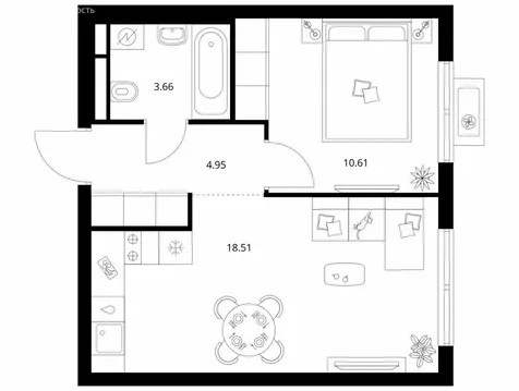 1-комнатная квартира: Новое Девяткино, жилой комплекс Заречный Парк, 5 ...