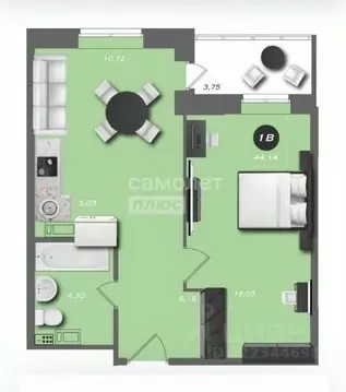 1-к кв. Ханты-Мансийский АО, Сургут Игоря Киртбая ул., 31 (44.14 м)