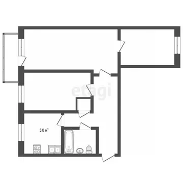 3-к кв. Нижегородская область, Выкса Гоголя мкр, 23 (55.6 м)