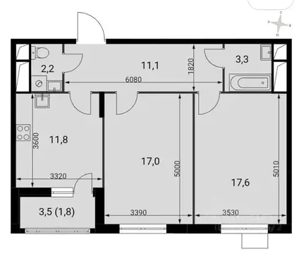 2-к кв. Московская область, Ленинский городской округ, пос. Развилка ...