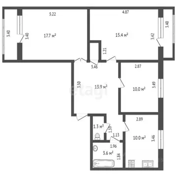3-к кв. Ханты-Мансийский АО, Нягань Интернациональная ул., 88 (72.9 м)