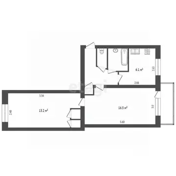 2-к кв. Калужская область, Калуга ул. Тельмана, 11 (45.1 м)