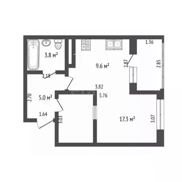 1-к кв. Севастополь ул. Челнокова, 12/6 (35.7 м)