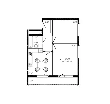 2-к кв. Ростовская область, Ростов-на-Дону Притяжение жилой комплекс ...