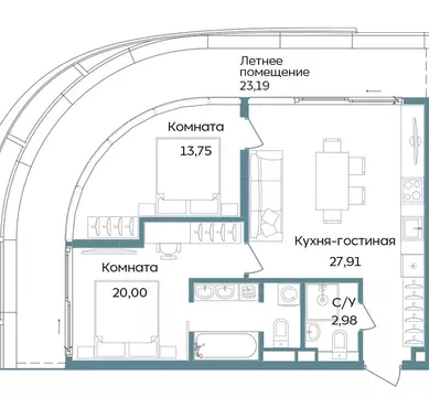 3-комнатная квартира: Республика Крым, Саки, курортный кластер Темпо ...