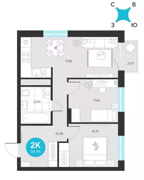 2-комнатная квартира: Екатеринбург, микрорайон Академический, 25-й ...