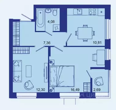 2-к кв. Брянская область, Брянск Советская ул., 124 (54.0 м)