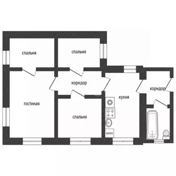 4-к кв. Смоленская область, Починковский муниципальный округ, д. ...