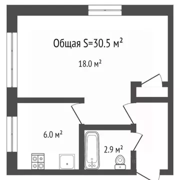 1-к кв. Кемеровская область, Юрга Комсомольская ул., 23 (30.7 м)