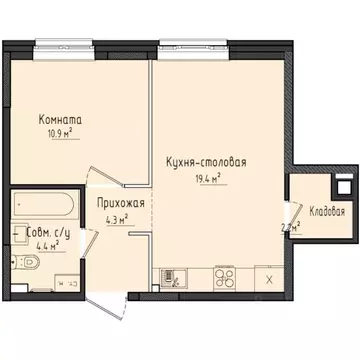1-к кв. Удмуртия, Завьяловский район, с. Первомайский ул. Строителя ...