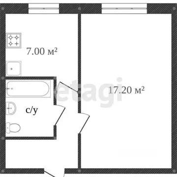 1-к кв. Калужская область, Калуга Московская ул., 184 (30.0 м)