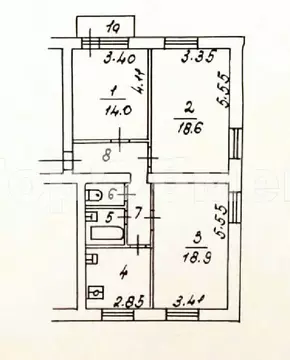 Продается комната в 3-комнатной квартире