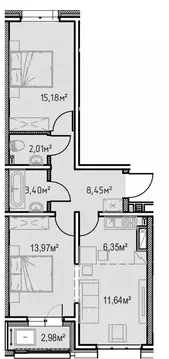 2-к кв. Иркутская область, Иркутск Иркутск-2 мкр, Зенит жилой комплекс ...