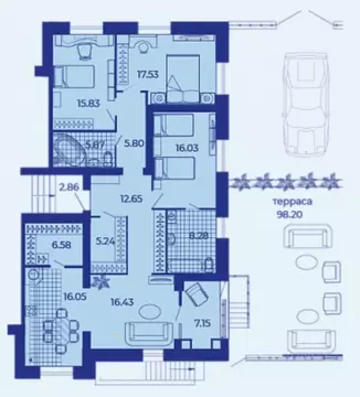 4-к кв. Брянская область, Брянск ул. Ильи Иванова, 5 (162.9 м)