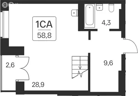 2-комнатная квартира: Новосибирск, ЖК Расцветай на Красном (53.6 м)